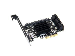 PCI-E 4X to 10 SATA3.0 Adapter Card Desktop Computer Expansion Card with LED Status Indicator Light Aluminum Alloy Cooling Fin PCI-E 4X to 10 SATA3.0 Adapter Card Desktop Computer Expansion Card with LED Status Indicator Light Aluminum Alloy Cooling Fin