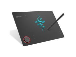 BOSTO T608 Art Graphics Drawing Tablet,8 x 6 Inch with Battery-free Stylus 8 Pen Nibs 8192 Levels Pressure 4 Customizable Shortcuts Keys Dial Controller Compatible with Windows Mac Android