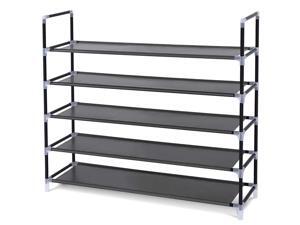 5 Tiers Shoe Rack 50 Pairs Non-woven Fabric Shoe Tower Organizer Cabinet 39.37 x 11 x 37.4 Inches Black 5 Tiers Shoe Rack 50 Pairs Non-woven Fabric Shoe Tower Organizer Cabinet 39.37 x 11 x 37.4 Inches Black