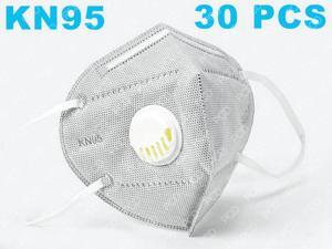 30pcs KN95 N95 Face Mask Breathing Valve Face Mask With Breathing Valve Mouth Folding Non-woven Thickened Protective Masks (6 Layers, Grey, In Stock) 30pcs KN95 N95 Face Mask Breathing Valve Face Mask With Breathing Valve Mouth Folding Non-woven Thickened Protective Masks (6 Layers, Grey, In Stock)