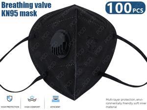 100PCS Reusable KN95 N95 Face Mask 5 Layers Protective Respirator, PM2.5 Dust Mask Adult Anti-Fog Haze Non-Woven Fabrics Mask (Black , With Breathing Valve, In Stock) 100PCS Reusable KN95 N95 Face Mask 5 Layers Protective Respirator, PM2.5 Dust Mask Adult Anti-Fog Haze Non-Woven Fabrics Mask (Black , With Breathing Valve, In Stock)