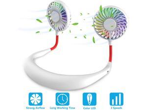 Hand Free Personal Neck Fan - Portable Rechargeable USB Battery Mini Fan - Headphone Design Wearable Neckband Fan Necklance Fan Cooler Fan with Dual Wind Head for Traveling Outdoor Office Room Hand Free Personal Neck Fan - Portable Rechargeable USB Battery Mini Fan - Headphone Design Wearable Neckband Fan Necklance Fan Cooler Fan with Dual Wind Head for Traveling Outdoor Office Room