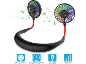 Hand Free Personal Neck Fan - Portable Rechargeable USB Battery Mini Fan - Headphone Design Wearable Neckband Fan Necklance Fan Cooler Fan with Dual Wind Head for Traveling Outdoor Office Room Hand Free Personal Neck Fan - Portable Rechargeable USB Battery Mini Fan - Headphone Design Wearable Neckband Fan Necklance Fan Cooler Fan with Dual Wind Head for Traveling Outdoor Office Room