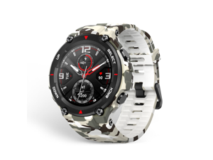 Amazfit T-Rex Smartwatch, Military Standard Certified, Tough Body, GPS, 20-Day Battery Life, 1.3'' AMOLED Display, Water Resistant, 14-Sports Modes, Camo Green
