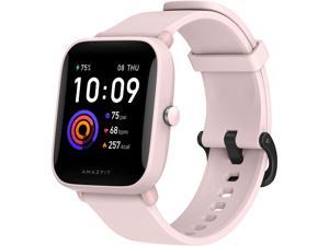 Amazfit Bip U Smart Watch: 60+ Sports Modes - 9-Day Battery Life - Blood Oxygen Breathing Heart Rate Sleep Monitor - 5 ATM Waterproof - for iPhone Android Phone, Pink