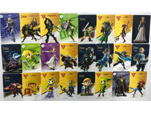 24pcs Full Set ZELDA BREATH OF THE WILD NFC PVC TAG Card for Switch Wii U Wild Series SSB Series 20 Hearts WOLF LINK with Card Wallet