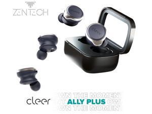 Cleer Audio ALLY PLUS True Wireless Earbuds  Bluetooth 5.0 Noise Cancelling Environmental Suppression Ambient Awareness Technology | IPX4 Water & Sweat Resistance. 30 Hour Battery Total (Black Gold)