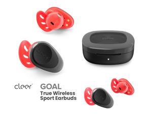 Cleer Audio GOAL True Wireless Sport Earbuds  Lightest Floating Freebit Passive Outer Canal Design Headphones, C-Skirts Secure Twist Fit, IPX4 Sweatproof Waterproof | Bluetooth 6hrs + 14hrs Case