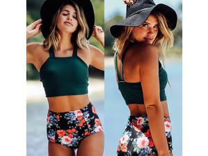 Women High Waist Bikini Set Floral Padded Swimsuit Push Up Swimwear Bathing Suit Women High Waist Bikini Set Floral Padded Swimsuit Push Up Swimwear Bathing Suit