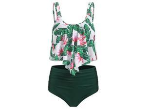 Women High Waist Bikini Set Boho Ruffle Padded Push Up Swimsuit Swimwear Beach Bathing Suit Women High Waist Bikini Set Boho Ruffle Padded Push Up Swimsuit Swimwear Beach Bathing Suit