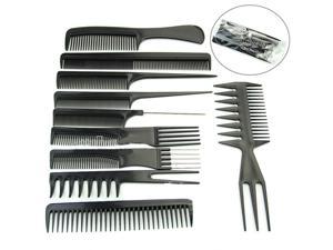 Intsupermai 10 PCS Salon Hair Styling Comb Set Profession Hairdressing Plastic Barbers Brush
