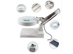 Intsupermai 15X Magnifier LED Lamp Light Magnifying White Glass Lens Desk Table Repair Tool