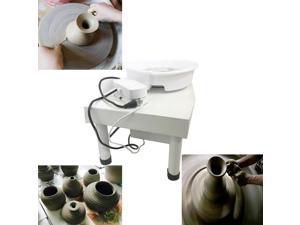 Intsupermai White Electric Pottery Wheel Machine for Ceramic Work Clay Art Craft 110V