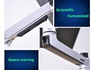 Intsupermai Adjustable Polished Aluminu Desk Mount LCD Arm with Tall Pole