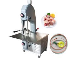 Intsupermai Electric Bone Cutting Machine Commercial Frozen Meat Cutter Slicer Meat Band Bone Saw Machine with Cleaning Pipe and Saw Blade 110V 1500W