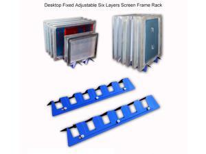 Intsupermai 6 Slot Screen Printing Frame Rack Shelf Storage Holder Desktop Adjustable Silk Screen Frame Rack Screen Drying