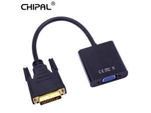 CHIPAL Full HD 1080P DVI-D to VGA Adapter Cable 25Pin Male to 15Pin Female HDTV Converter for PC Computer Monitor Display Card CHIPAL Full HD 1080P DVI-D to VGA Adapter Cable 25Pin Male to 15Pin Female HDTV Converter for PC Computer Monitor Display Card