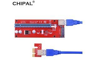 CHIPAL Red VER007S 60CM PCI-E Riser Card PCIe 1X to 16X Extender + USB 3.0 Cable / 15Pin SATA Power for BCD Bitcoin Miner CHIPAL Red VER007S 60CM PCI-E Riser Card PCIe 1X to 16X Extender + USB 3.0 Cable / 15Pin SATA Power for BCD Bitcoin Miner