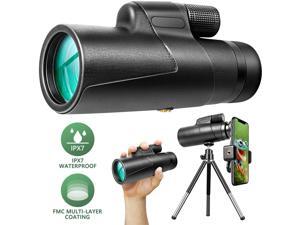 12x50 Monocular Optical Zoom HD BAK4 Prism FMC IPX7 Waterproof Monocular Telescope with Smartphone Adapter Tripod Suitable for Adult Children Gift Bird Hunting Camping Travel Wildlife 12x50 Monocular Optical Zoom HD BAK4 Prism FMC IPX7 Waterproof Monocular Telescope with Smartphone Adapter Tripod Suitable for Adult Children Gift Bird Hunting Camping Travel Wildlife
