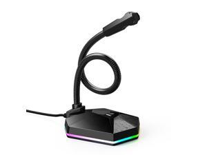 USB Computer Microphone, Plug & Play Desktop Omnidirectional Condenser RGB USB Mic Gooseneck Design for PC, Laptop, Mac, Recording, Dictation, YouTube, Gaming, Streaming, Skype USB Computer Microphone, Plug & Play Desktop Omnidirectional Condenser RGB USB Mic Gooseneck Design for PC, Laptop, Mac, Recording, Dictation, YouTube, Gaming, Streaming, Skype