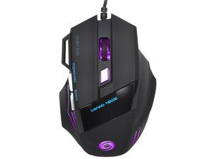 Wired Mouse with Colorful RGB, Gaming Wired Mouse, 5500DPI, 7 buttons, Ergonomic USB PC Mouse, Black, NA868