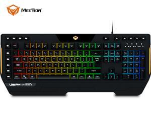 MeeTion RGB Gaming Keyboard USB Wired Keyboard, Crater Architecture Backlit Computer Keyboard with 16 Independent Multimedia Keys, 25 Keys Anti-ghosting, Splash-Proof, Ideal for PC/Mac Game, Black MeeTion RGB Gaming Keyboard USB Wired Keyboard, Crater Architecture Backlit Computer Keyboard with 16 Independent Multimedia Keys, 25 Keys Anti-ghosting, Splash-Proof, Ideal for PC/Mac Game, Black
