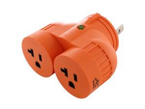 AC WORKS™ Generator V-Duo Outlet Adapter L5-30P 30 Amp 3-Prong Locking Plug to Two 15 Amp/20 Amp Household Outlet AC WORKS™ Generator V-Duo Outlet Adapter L5-30P 30 Amp 3-Prong Locking Plug to Two 15 Amp/20 Amp Household Outlet