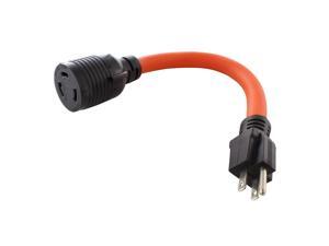 1FT STW 10/3 NEMA 5-15P 15A Household Plug to NEMA L5-30R 30A Adapter 1FT STW 10/3 NEMA 5-15P 15A Household Plug to NEMA L5-30R 30A Adapter