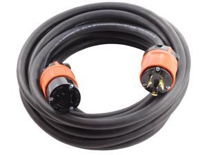 AC Connectors 100 ft. 12/3 Heavy Duty SOOW L6-20 20 Amp 250-Volt Generator Rubber Extension Cord AC Connectors 100 ft. 12/3 Heavy Duty SOOW L6-20 20 Amp 250-Volt Generator Rubber Extension Cord