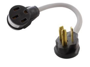 1.5 ft. EVSE 30 Amp 3-Prong NEMA 10-30P Dryer Plug to 50 Amp Electric Vehicle Adapter Cord for Tesla Model S