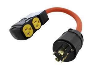 1.5FT NEMA L14-20P 20 Amp 4-Prong Generator Locking Plug to (4) Household Outlets with 20A Breaker 1.5FT NEMA L14-20P 20 Amp 4-Prong Generator Locking Plug to (4) Household Outlets with 20A Breaker