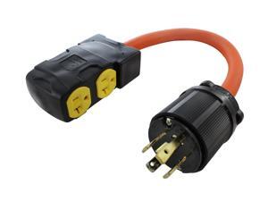 1.5FT NEMA L14-30P 30 Amp 4-Prong Generator Locking Plug to (4) Household Outlets with 20A Breaker 1.5FT NEMA L14-30P 30 Amp 4-Prong Generator Locking Plug to (4) Household Outlets with 20A Breaker
