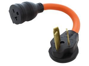 AC WORKS® [S1050CB620] 1.5FT 50A 3-Prong Welder/ Range/ Dryer Plug to 6-15/20 Outlet with 20A Breaker