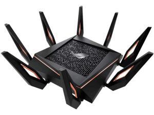 ROG Rapture WiFi 6 Gaming Router (GT-AX11000) - Tri-Band 10 Gigabit Wireless Router, 1.8GHz Quad-Core CPU, WTFast, 2.5G Port, AiMesh Compatible, Included Lifetime Internet Security, AURA RGB ROG Rapture WiFi 6 Gaming Router (GT-AX11000) - Tri-Band 10 Gigabit Wireless Router, 1.8GHz Quad-Core CPU, WTFast, 2.5G Port, AiMesh Compatible, Included Lifetime Internet Security, AURA RGB