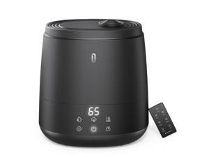 TaoTronics Top Fill Humidifiers for Bedroom Large Room (6L), Warm and Cool Mist Ultrasonic Air Humidifiers, Customized Humidity, Essential Oil Trays, Remote Control, Sleep Mode, LED Display, Black