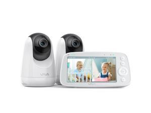 VAVA Baby Monitor Split View, 5" 720P Video Baby Monitor with 2 Cameras, Audio and Visual Monitoring, Pan Tilt Zoom, 900ft Range, 4500mAh Battery, Infrared Night Vision and Thermal Monitor
