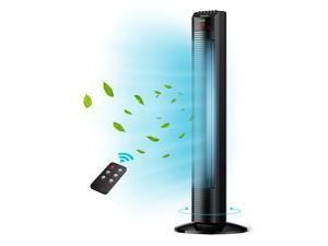 Homech Tower Fan, Whole Room Wind Curve Oscillating Fan with 3 Modes, 3 Speeds, 60° Auto Oscillation & Remote Control, up to 8H Timer, LED Display with Auto Screen Off, Low Noise for Bedroom, Office