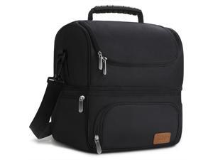 Sable Lunch Bag for Men Women, 2 Compartments Lunch Bag for Work, Insulated Adult Lunch Bag, Meal Prep Bag Keeps Warm or Cold, Waterproof 24 Cans-16L