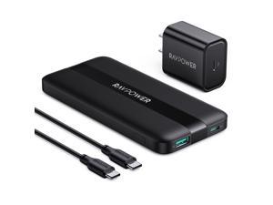 RAVPower 10000mAh Power Bank, Dual Outputs Portable Charger, USB-C PD 20W Fast Charging for iPhone 12 Series