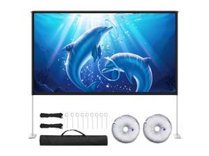 TaoTronics 100 inch Freestanding Projection Screen, Portable Front & Rear Projection Screen, 4K HD 16:9 Polyester Fabric Screen Outdoors and Indoors, Setup in Minutes, Home Theater, Presentation