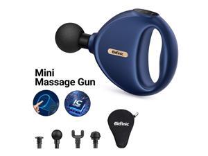 Bitfinic Mini Massage Gun Portable Deep Tissue Percussion Muscle Back Massager for Pain Relief with 4 Massage Heads 4 Speed High-Intensity Rechargeable