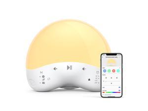 TaoTronics White Noise Sound Machine, 2 in 1 Sleep Sound Therapy with Dimmable RGB & Warm Night Light, 25 Non-Looping Sounds, APP & Voice Control, Auto-Off Timer, Sleep Trainer for Baby, Toddler