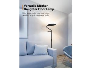 LED Floor Lamp 95, Metal Mother Daughter Floor Lamp with Reading Light