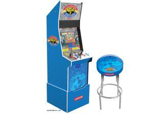 Arcade1UP Street Fighter II with Exclusive Artwork - Riser, Light Up Marquee, Light Up Deck Protector, Exclusive Stool