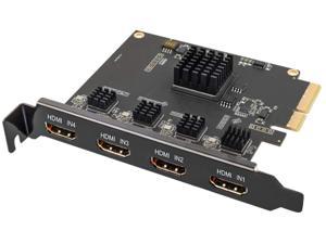 ACASIS Internal PCIe Video Capture Card with 4 HDMI Stream and Recording in 1080p60 with Extremely Low Latency for Video Conferencing, Teaching, Transfer to OBS, Zoom, Teams with Multicam.