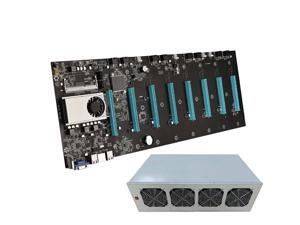 BTC-S37 Miner Motherboard CPU Set 8 Video Card Slot DDR3 Memory Integrated VGA Low Power, 8 GPU Complete Miner Rig, Mining Machine System for Crypto Coin Currency Mining, GPU Miner BTC-S37 Miner Motherboard CPU Set 8 Video Card Slot DDR3 Memory Integrated VGA Low Power, 8 GPU Complete Miner Rig, Mining Machine System for Crypto Coin Currency Mining, GPU Miner