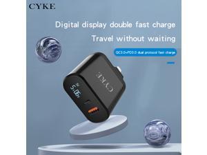 CYKE Digital display double fast charge 18W QC 30 PD 30 dual protocol Fast Charging For iPhone X XS 12 Pro Xiaomi Mi10 Redmi Note 9S EU Plug
