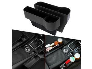 2x Car Seat Gap Catcher Organizer Storage Box Pocket w/ Cup Holder Side Black 2x Car Seat Gap Catcher Organizer Storage Box Pocket w/ Cup Holder Side Black