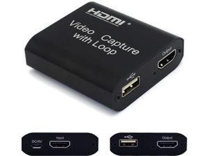 Audio Video Capture Card with Loop Out, HDMI to HDMI & USB 2.0 1080P, Plug and Play for Live Video Streaming Record via DSLR Camcorder Action Cam Audio Video Capture Card with Loop Out, HDMI to HDMI & USB 2.0 1080P, Plug and Play for Live Video Streaming Record via DSLR Camcorder Action Cam