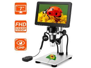 7 inch Coin Microscope, Elikliv 1080P LCD Digital Microscope with Wired Remote,1200X Magnification Handheld Microscope with Video Recorder for Coin Outdoor Observation PCB Repair 7 inch Coin Microscope, Elikliv 1080P LCD Digital Microscope with Wired Remote,1200X Magnification Handheld Microscope with Video Recorder for Coin Outdoor Observation PCB Repair